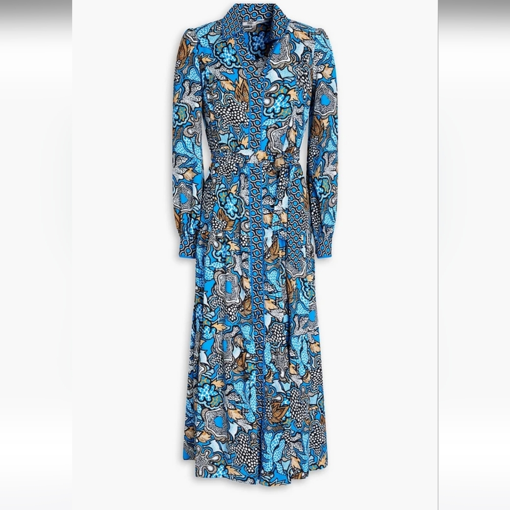 DVF Alea Floral Patch Blue dress, size 14